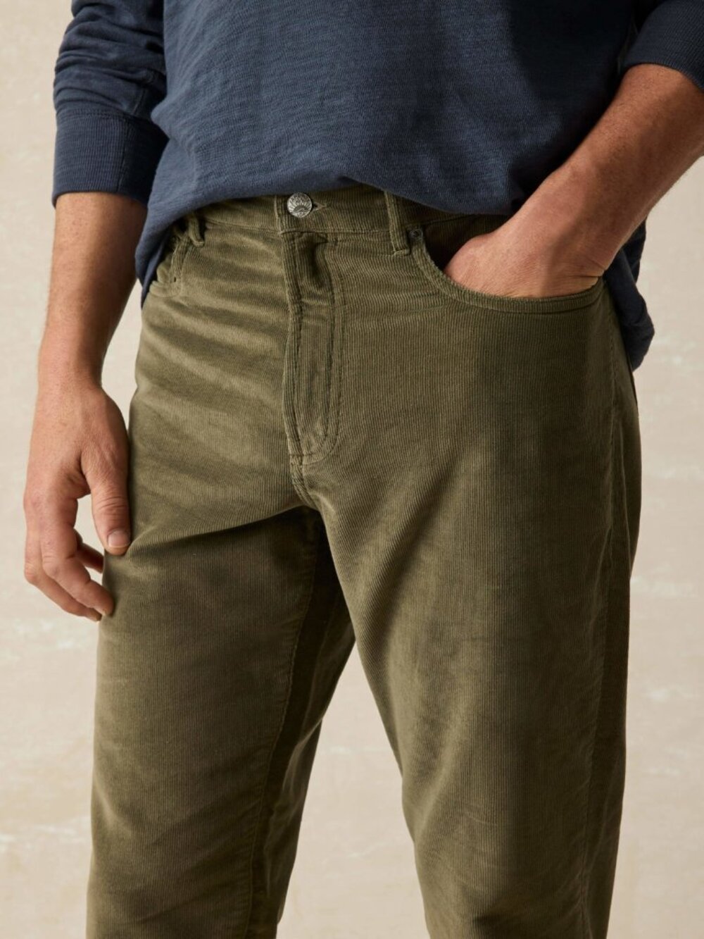 Faherty Men's Stretch Corduroy 5-Pocket Pants Green 32 / 36 / 38 Inseam 30" NWT